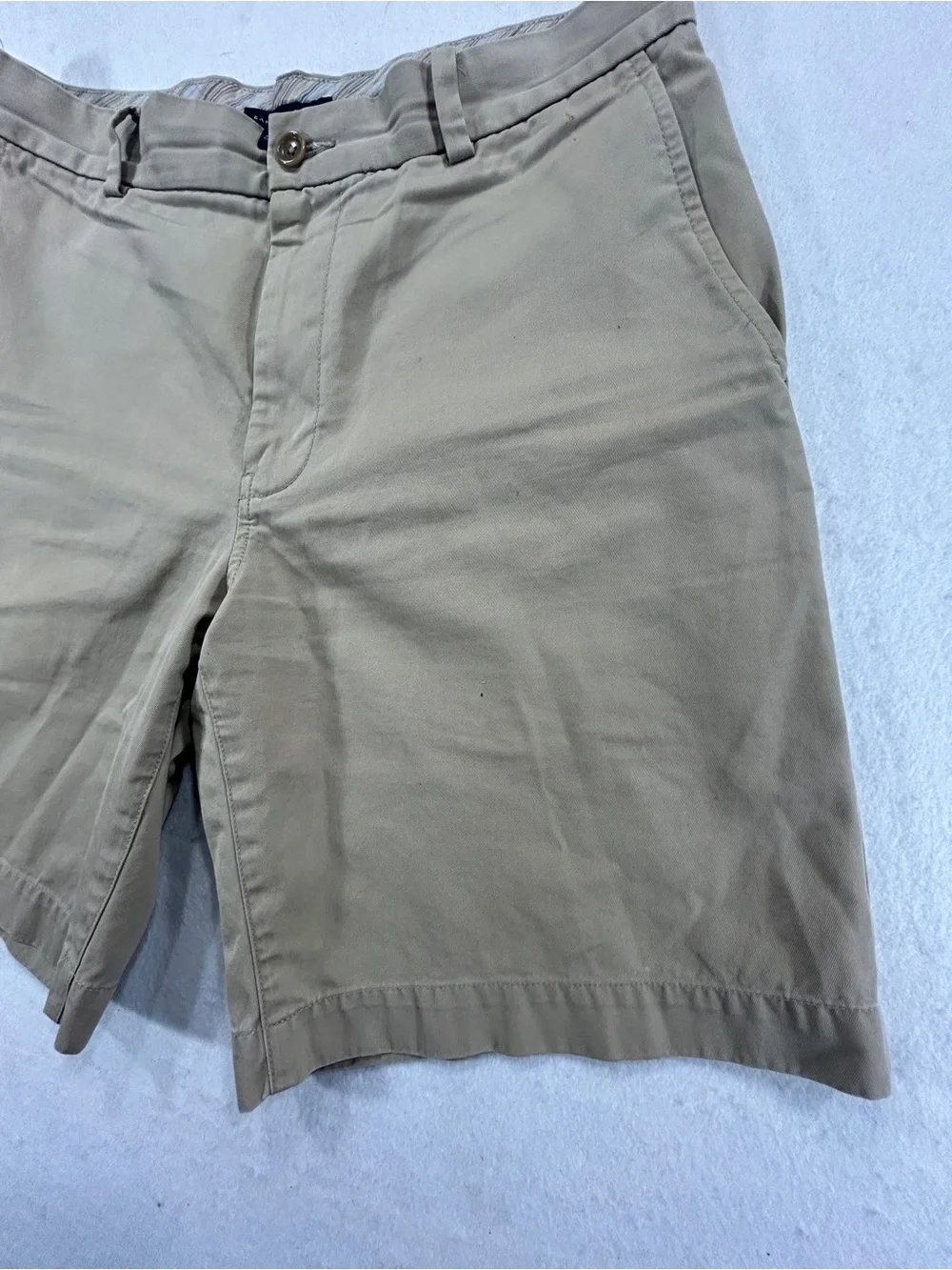 Banana Republic Mens 32 Khaki Chino Shorts Beige Flat Front 9
